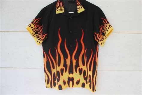 button up flame shirts